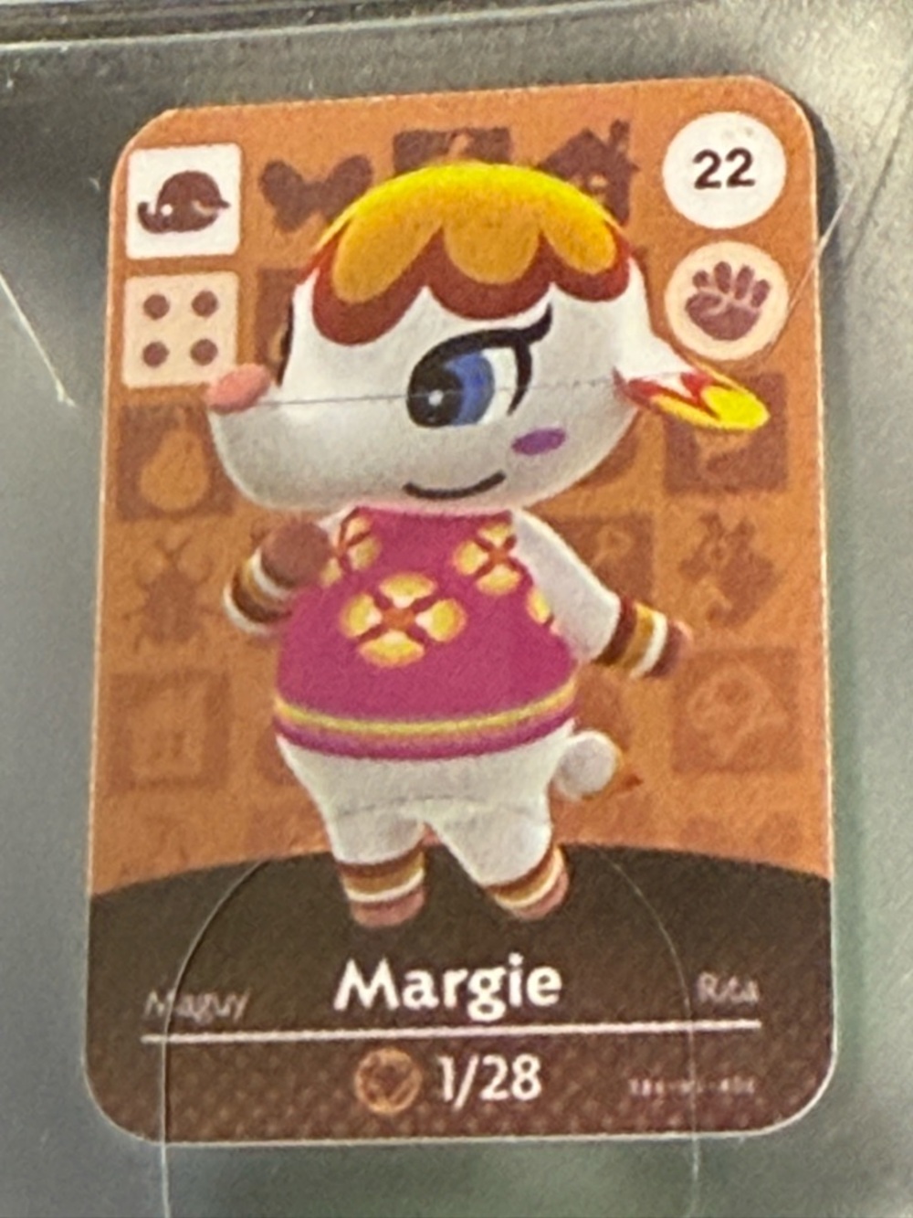Margie Animal Crossing #22 New Horizons Amiibo NFC Mini Card VG
